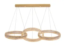 NEWPORT 8240 8243N/S gold , Люстра, Gold Сlear crystal L130*50*H250 cm D50*3 rings LED 117W 12000Lm 3100-4000K, Spotlight 2*3W