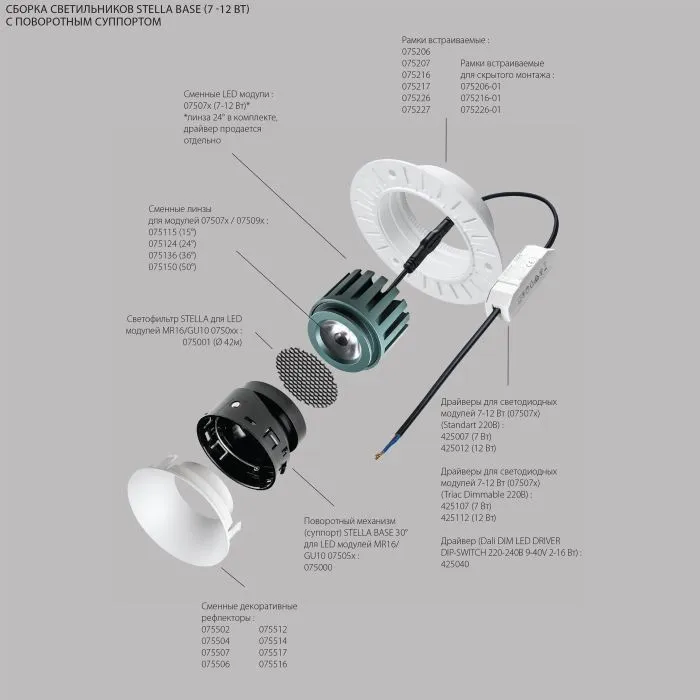 Рефлектор круглый для рамок 07520х/07520X-01 STELLA Lightstar 075506 | Дом Декора