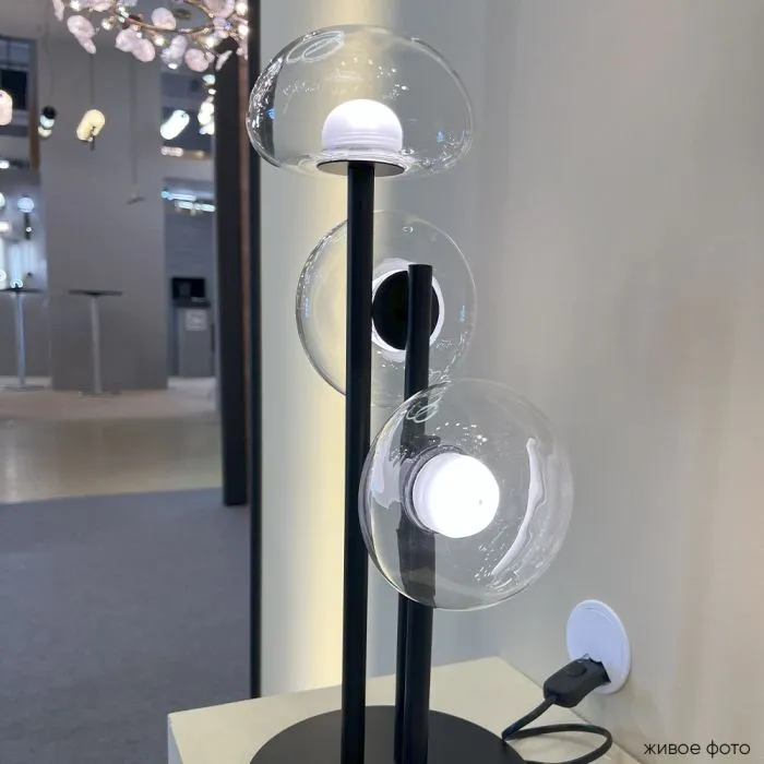 Настольная лампа Crystal Lux BOSQUE LG3 BLACK/TRANSPARENT | Дом Декора