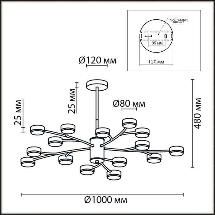 8117/15 LN Люстра GX53 15*7Вт 220В IP20 COMFI | Дом Декора