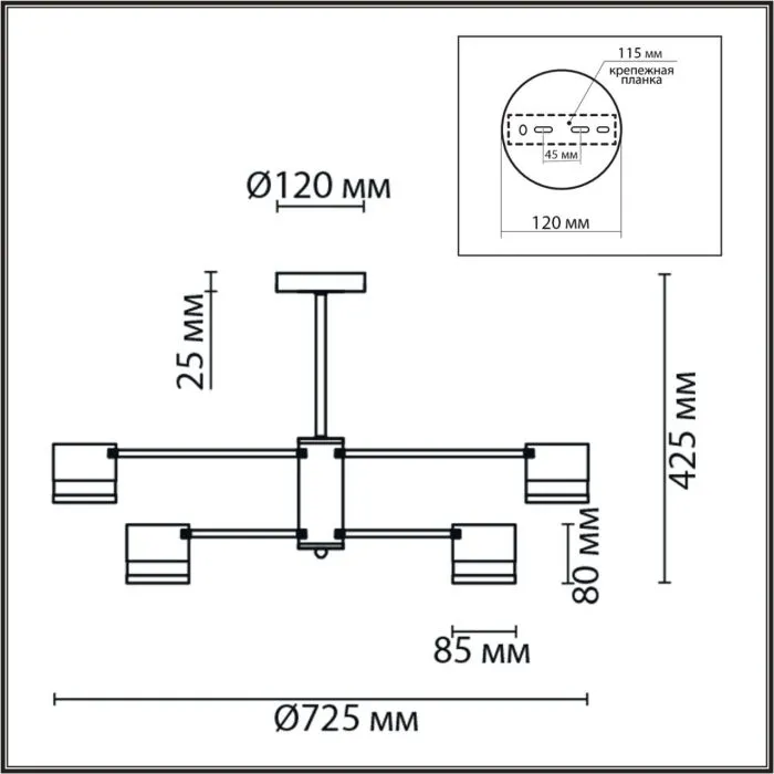 8240/8C LN Люстра GX53 8*7Вт 220В IP20 COMFI | Дом Декора