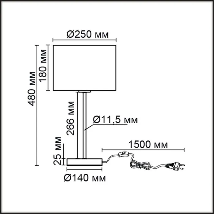8251/1T LN Настольная лампа Е27 60Вт 220В IP20 MODERNI | Дом Декора