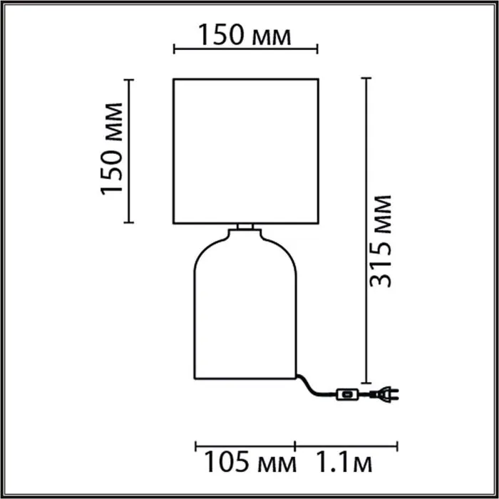 8221/1T LN Настольная лампа E27 1*60Вт 220В IP20 MODERNI | Дом Декора