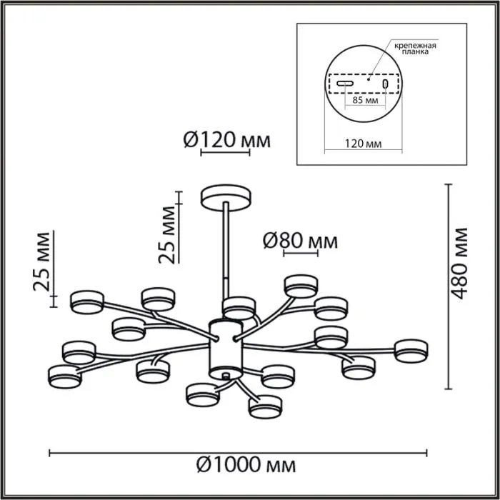8117/18 LN Люстра GX53 18*7Вт 220В IP20 COMFI | Дом Декора