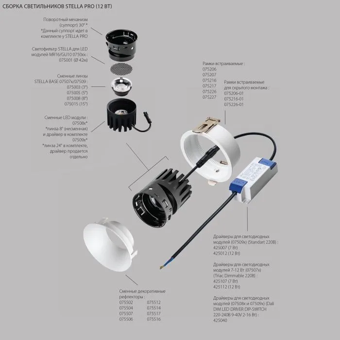 Рефлектор круглый для рамок 07520х/07520X-01 STELLA Lightstar 075506 | Дом Декора