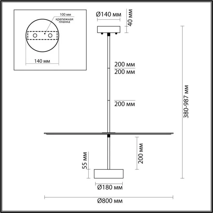 7035/20CL ODL Светильник LED 20Вт 3000К 220В IP20 L-VISION | Дом Декора