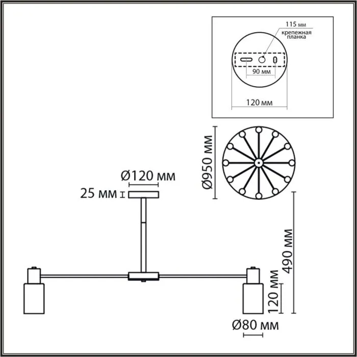 8099/12C LN Люстра E14 12*40Вт 220В IP20 COMFI | Дом Декора