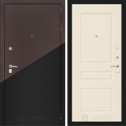 Входная дверь Лабиринт Шагрень черная CLASSIC 03 Крем софт